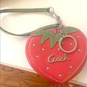 Coach heart shaped coin purse